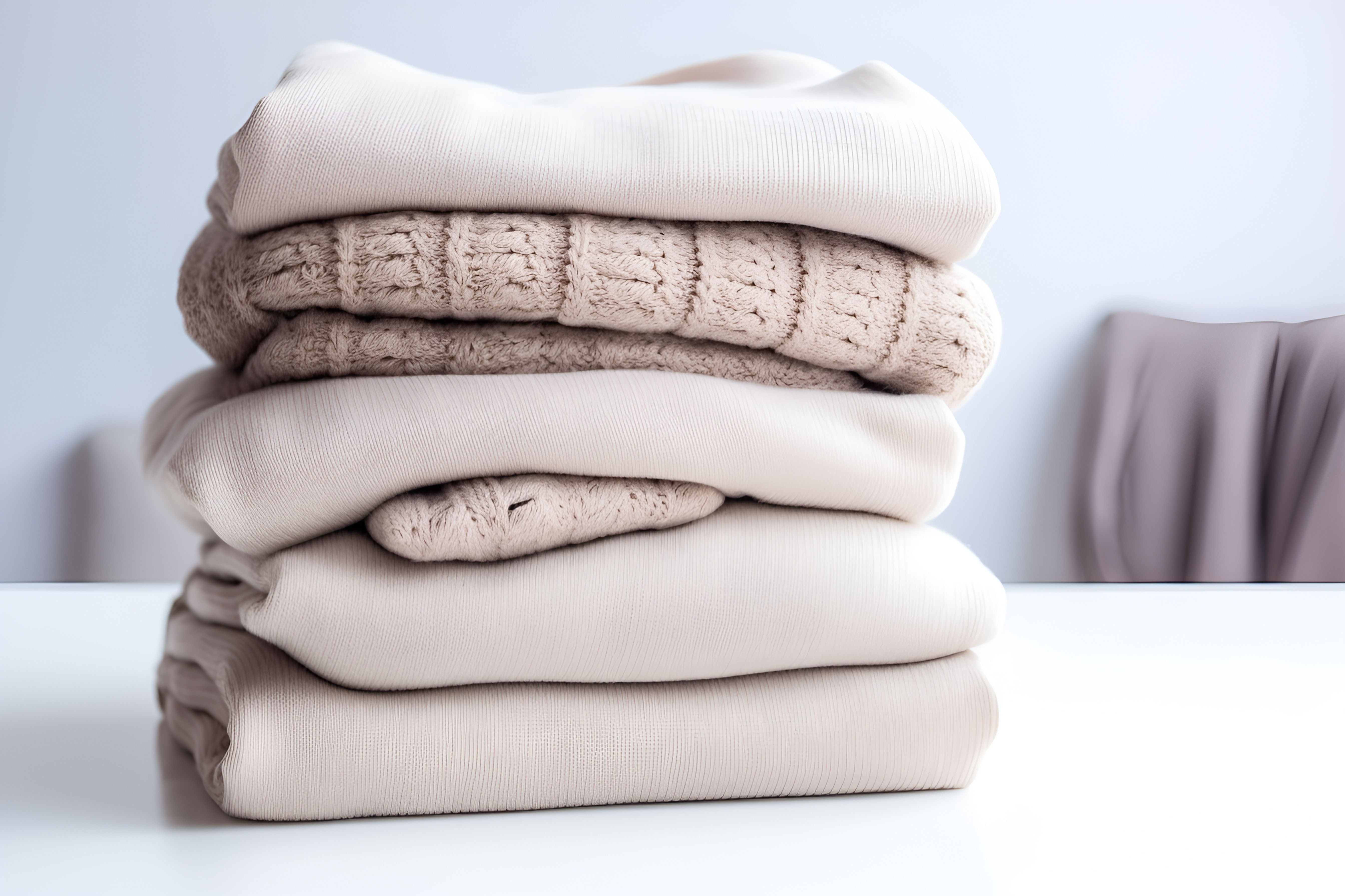 摄图网_600890184_室内叠放的毛衣（企业商用）